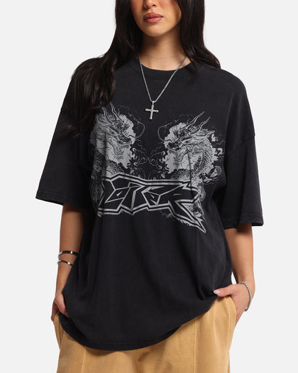 Loiter Draco Born T-Shirt Black Acidwash