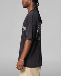 Loiter Runway T-Shirt Black Acidwash
