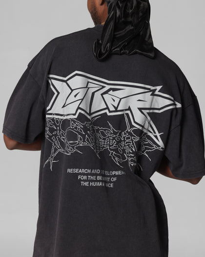 Loiter Runway T-Shirt Black Acidwash