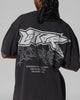 Loiter Runway T-Shirt Black Acidwash