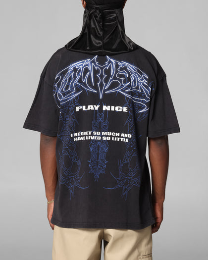 Loiter Dog Pound Vintage T-Shirt Black Acidwash