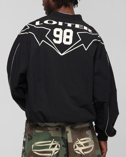 Loiter Racer Nylon Jersey Crewneck Black