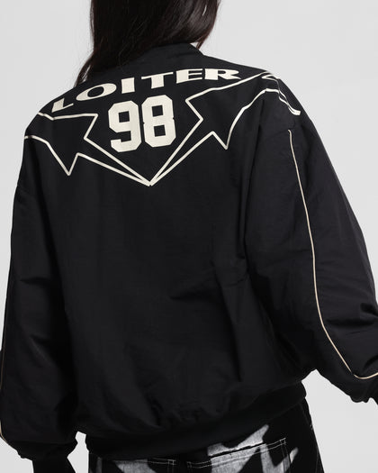 Loiter Racer Nylon Jersey Crewneck Black