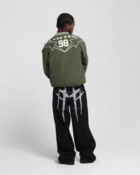 Loiter Racer Nylon Jersey Crewneck Dark Green