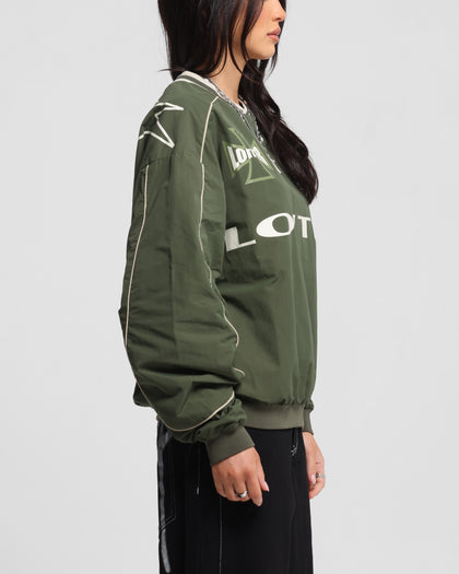 Loiter Racer Nylon Jersey Crewneck Dark Green