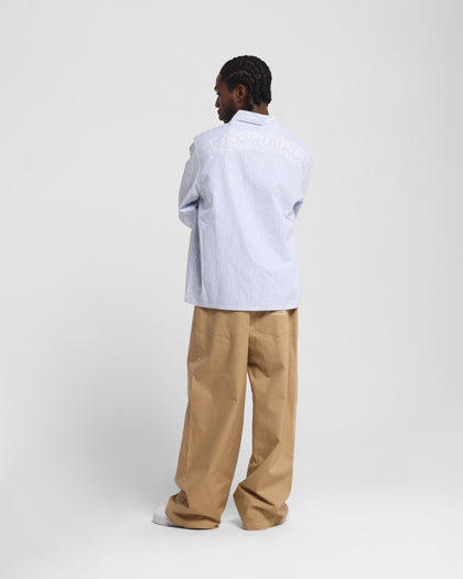 Loiter Chopper Long Sleeve Shirt Blue/White