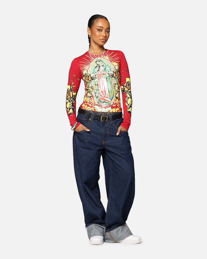 Ed Hardy Women's Divine Long Sleeve T-Shirt Red