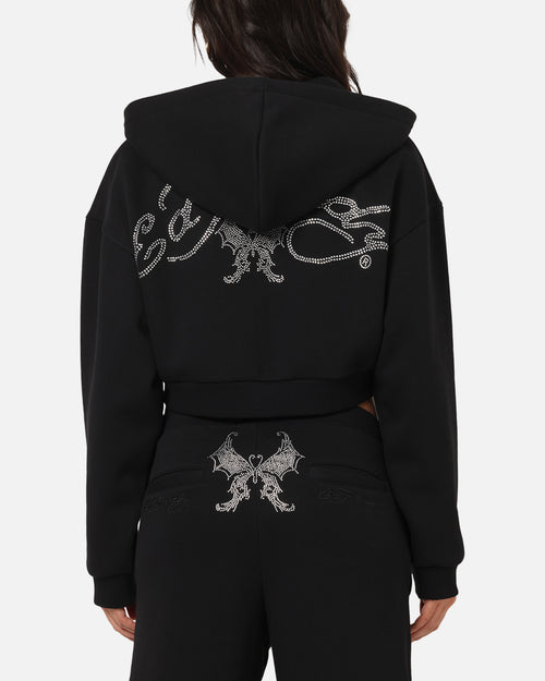 Ed Hardy Women's Butterfly Effect Hoodie Black
