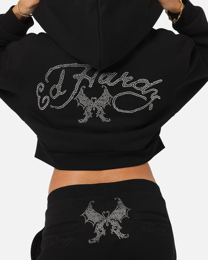 Ed Hardy Women's Butterfly Effect Hoodie Black