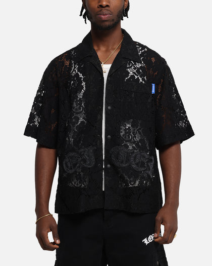 Loiter Lace Button Up Shirt Black