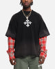 Loiter Layered Flannel T-Shirt Black/Red