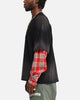 Loiter Layered Flannel T-Shirt Black/Red