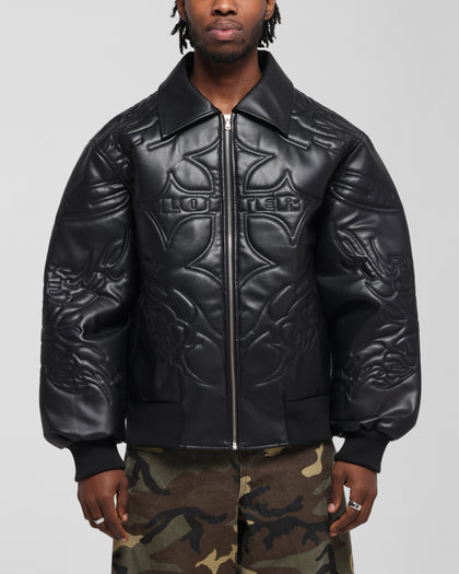 Loiter Fury Vegan Leather Jacket Washed Black