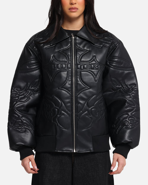 Loiter Fury Vegan Leather Jacket Washed Black