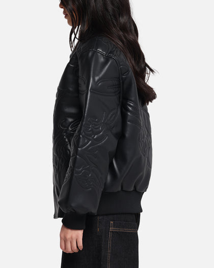 Loiter Fury Vegan Leather Jacket Washed Black