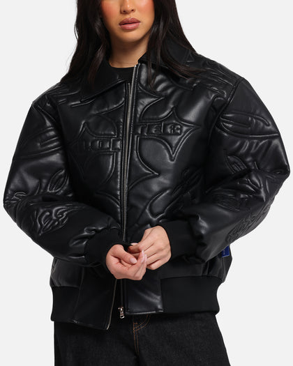 Loiter Fury Vegan Leather Jacket Washed Black
