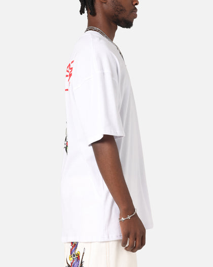 Ed Hardy Flaming Skull T-Shirt White