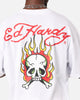 Ed Hardy Flaming Skull T-Shirt White