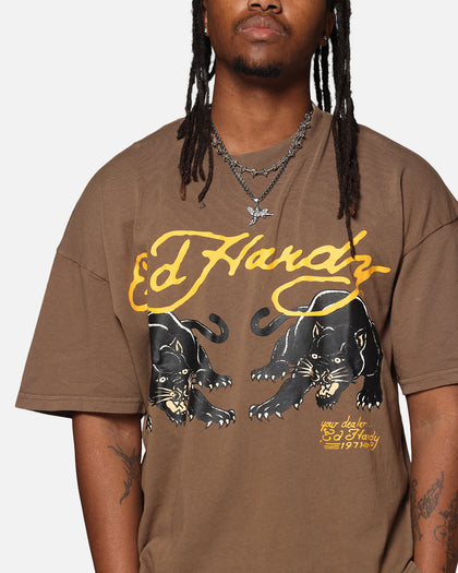 Ed Hardy Pypu Panther T-Shirt Brown