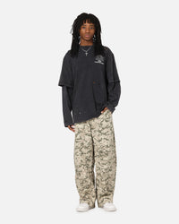 Mitchell & Ness Las Vegas Raiders Chromed Mock Long Sleeve T-Shirt Faded Black