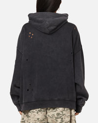 Mitchell & Ness Las Vegas Raiders Distressed Rhinestone Logo Hoodie Faded Black