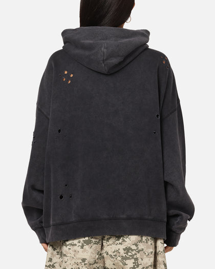 Mitchell & Ness Las Vegas Raiders Distressed Rhinestone Logo Hoodie Faded Black