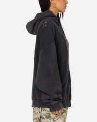 Mitchell & Ness Las Vegas Raiders Distressed Rhinestone Logo Hoodie Faded Black