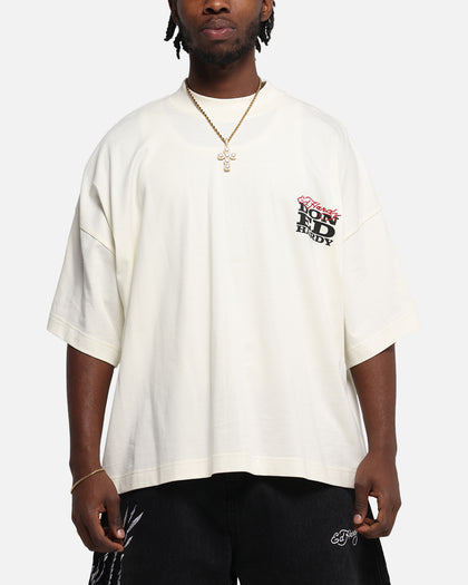 Ed Hardy Rose Skull Oversized Print T-Shirt Off White