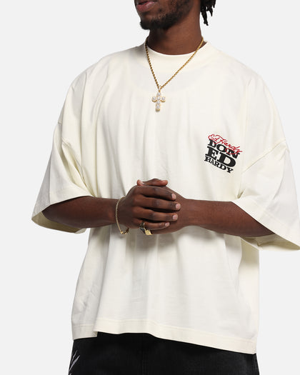 Ed Hardy Rose Skull Oversized Print T-Shirt Off White