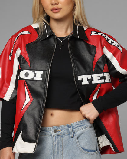 Loiter Racer Vegan Leather Shirt Red/Black