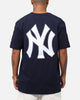 Pro Standard New York Yankees Classic Mesh Striped T-Shirt Midnight Navy