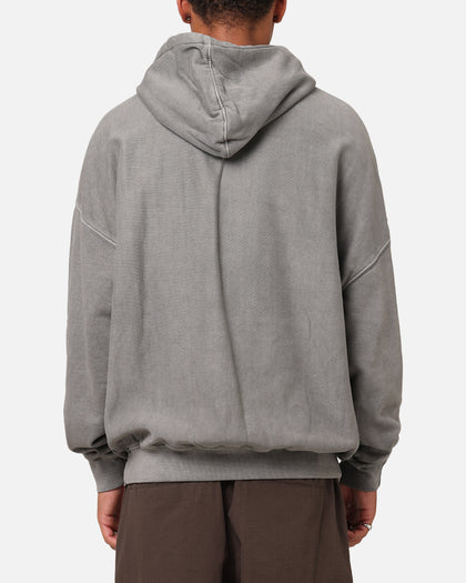 Carre International Script Hoodie Washed Charocal
