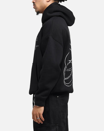 Saint Morta Cursive Boxy Hoodie Black