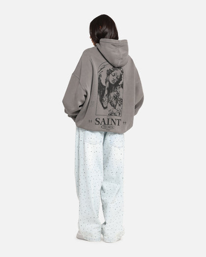 Saint Morta Lost Souls Boxy Hoodie Washed Charcoal