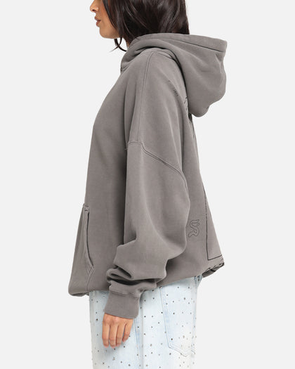 Saint Morta Lost Souls Boxy Hoodie Washed Charcoal