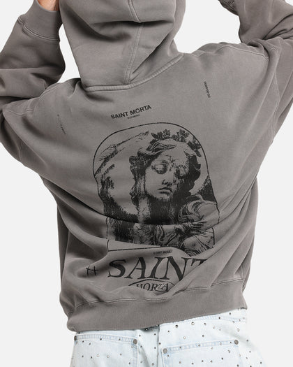 Saint Morta Lost Souls Boxy Hoodie Washed Charcoal