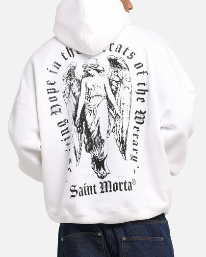 Saint Morta Weiry Hearts Boxy Hoodie White