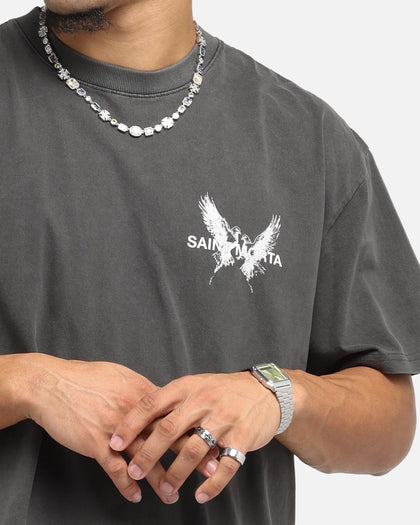 Saint Morta Black Doves Boxy T-Shirt Black Wash