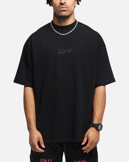 The Anti Order Azero Stencil Mock Neck T-Shirt Black