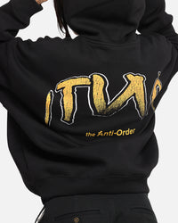 The Anti Order Anti Collegate Boxy Hoodie Black