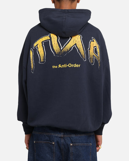The Anti Order Anti Collegate Boxy Hoodie Navy