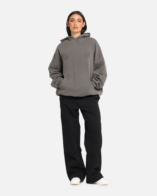 The Anti Order Arcade Boxy Hoodie Washed Charcoal