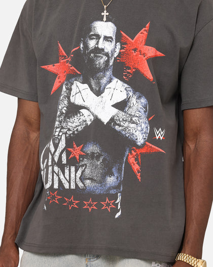 Culture Kings X WWE CM Punk Heavyweight T-Shirt Black Wash