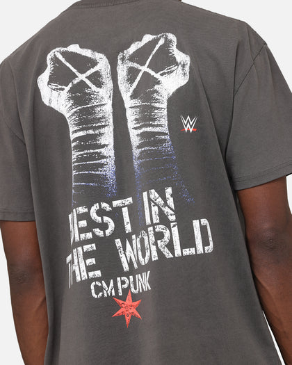 Culture Kings X WWE CM Punk Heavyweight T-Shirt Black Wash