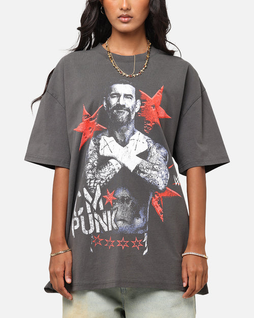 Culture Kings X WWE CM Punk Heavyweight T-Shirt Black Wash