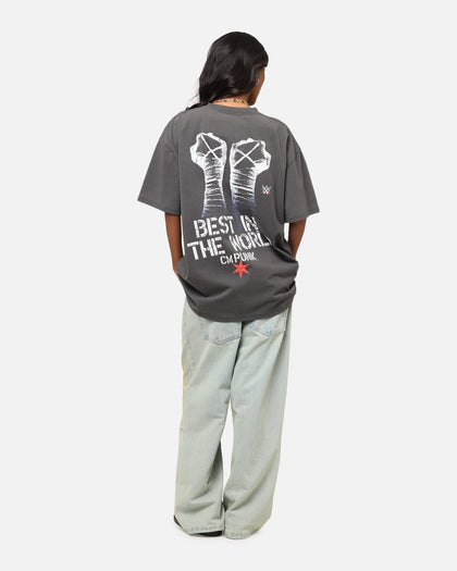 Culture Kings X WWE CM Punk Heavyweight T-Shirt Black Wash