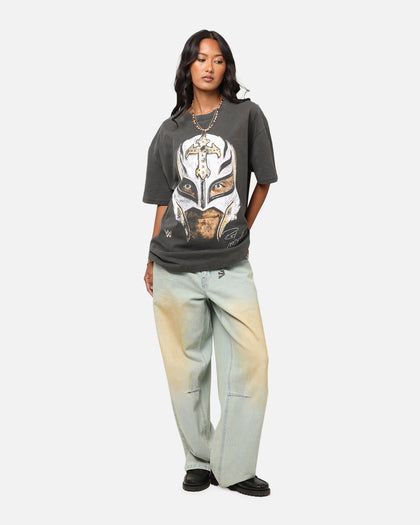 Culture Kings X WWE Rey Mysterio Big Head Heavyweight T-Shirt Black Wash