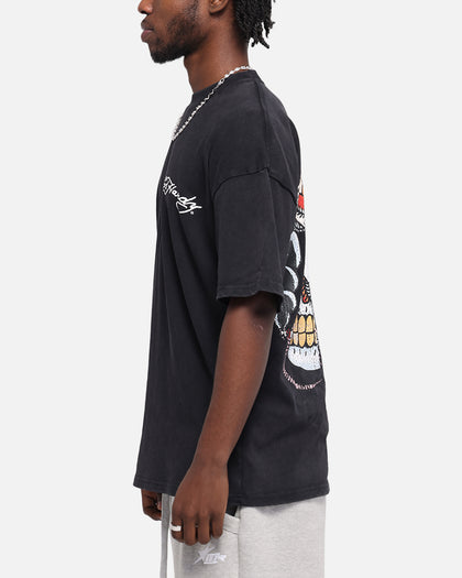 Ed Hardy Catcher T-Shirt Black Acidwash