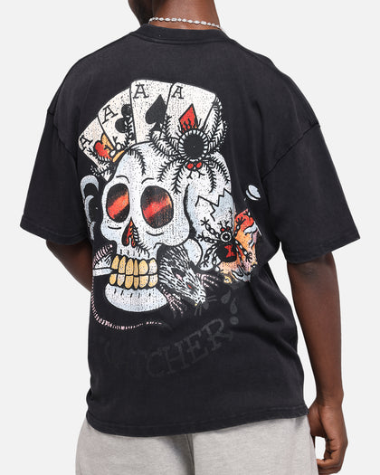 Ed Hardy Catcher T-Shirt Black Acidwash