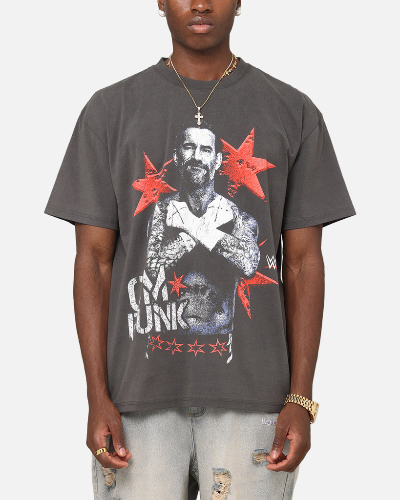 Culture Kings X WWE CM Punk Heavy T-Shirt Black Wash
